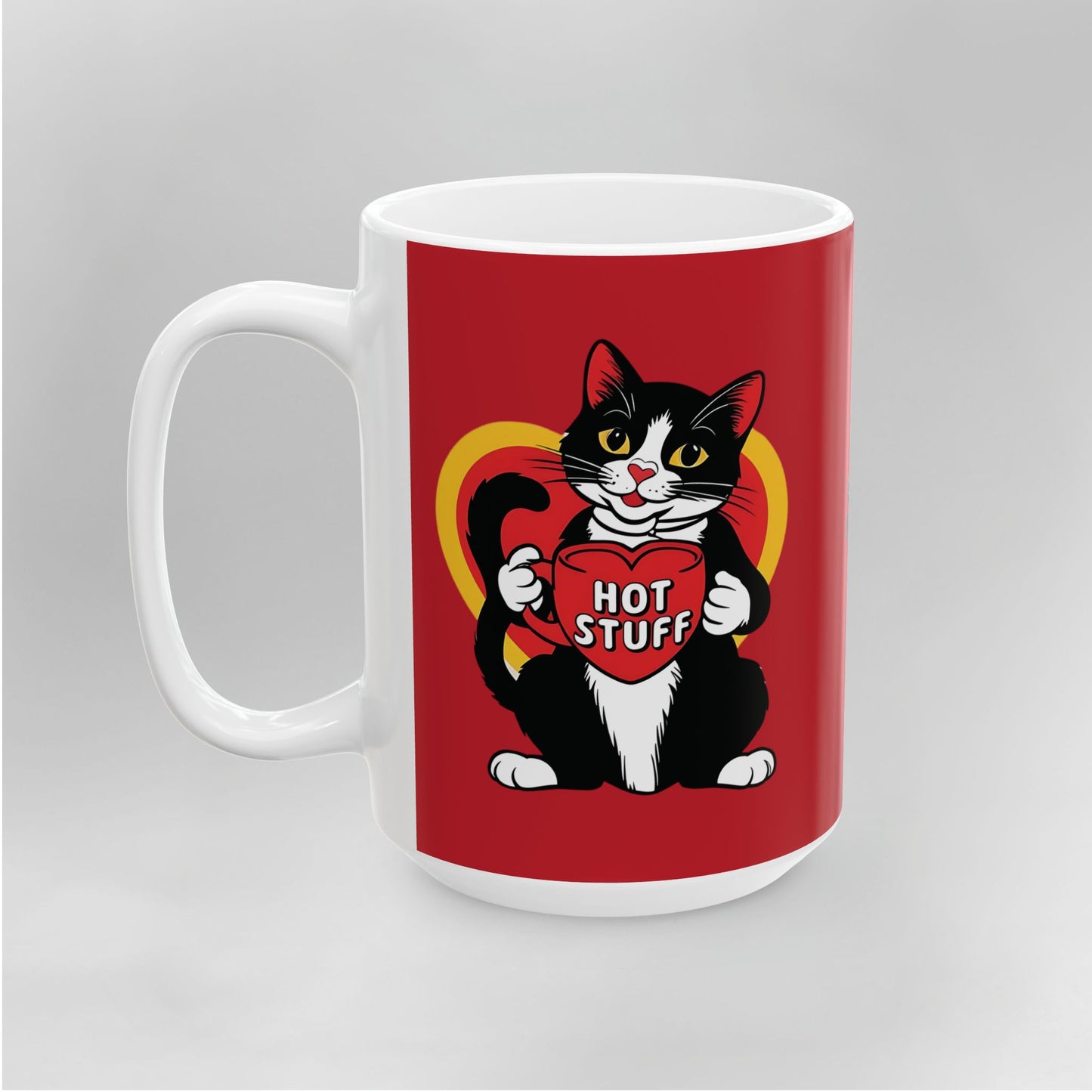 Mocha - "Hot Stuff" Ceramic Mug Red, (11oz, 15oz)