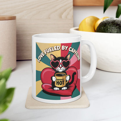 Beanie - "Dangerously Hot" Fueled By Caffeine Ceramic Mug, (11oz, 15oz)