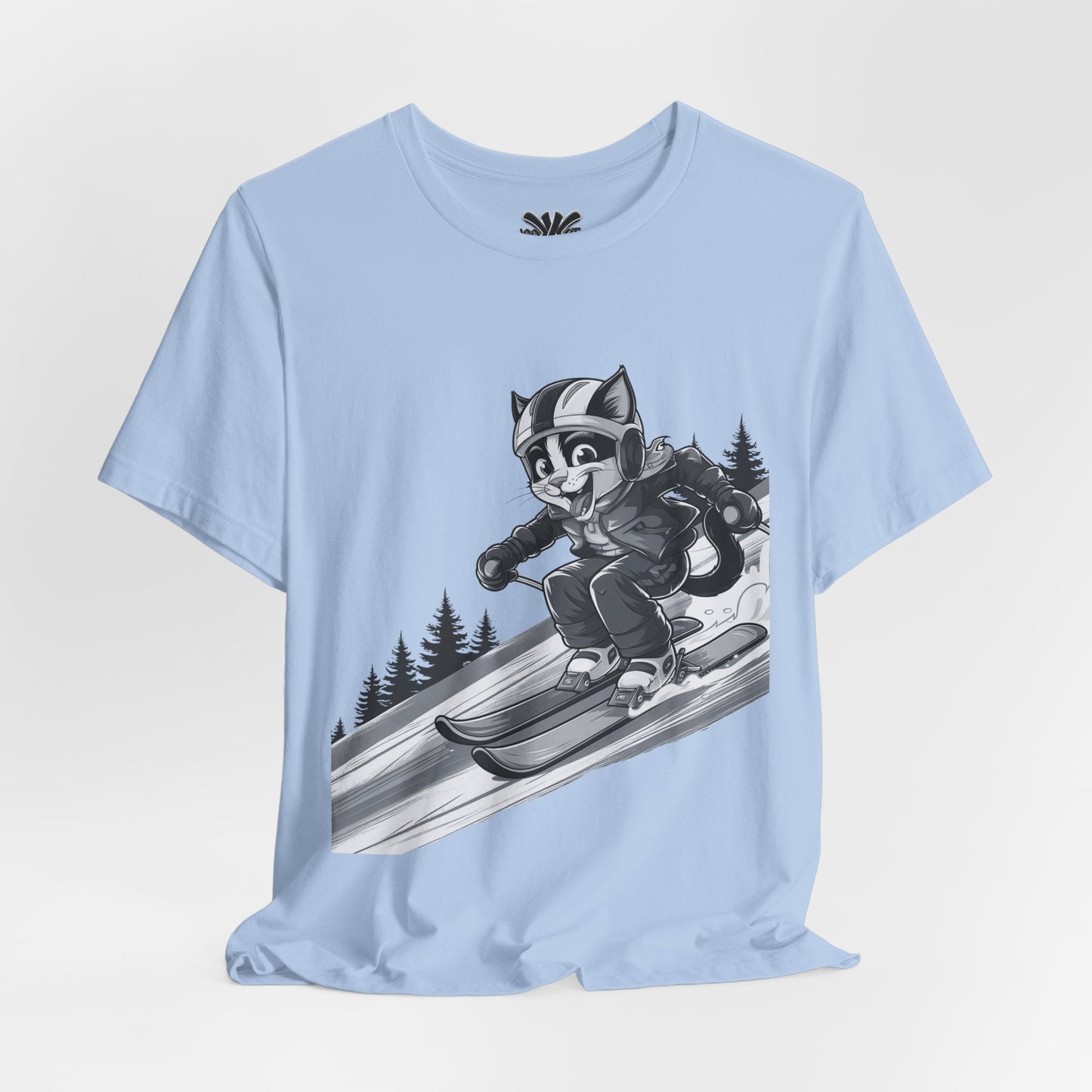 Ziggin' Ziggy - Skiing Cat Tee (Black&White)