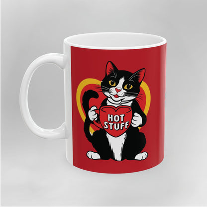 Mocha - "Hot Stuff" Ceramic Mug Red, (11oz, 15oz)