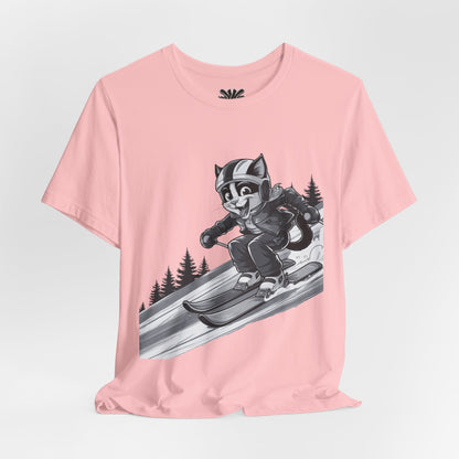 Ziggin' Ziggy - Skiing Cat Tee (Black&White)