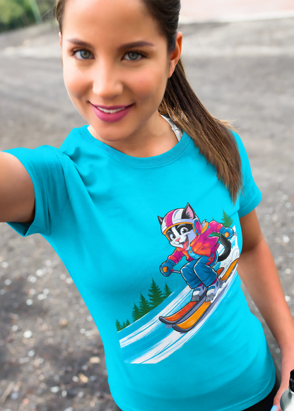 Ziggin' Ziggy - Skiing Cat Tee