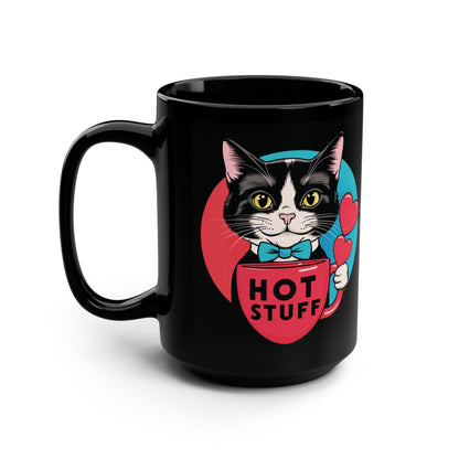 Brewy - "Hot Stuff" Ceramic Black Mug, 15oz