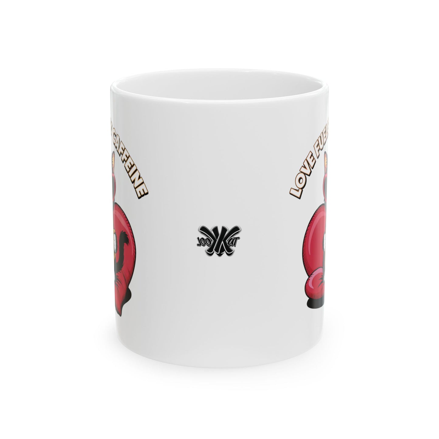 Beanie - "Dangerously Hot" Fueled By Caffeine White Ceramic Mug, (11oz, 15oz)