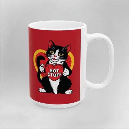 Mocha - "Hot Stuff" Ceramic Mug Red, (11oz, 15oz)