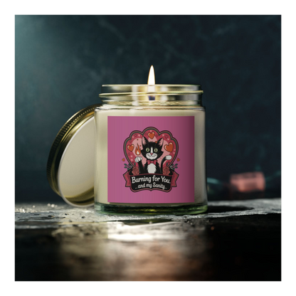 Purrmitheus - "Burning for You... and My Sanity". Luxurious Scented Candles, Coconut Apricot Wax (4oz, 9oz)